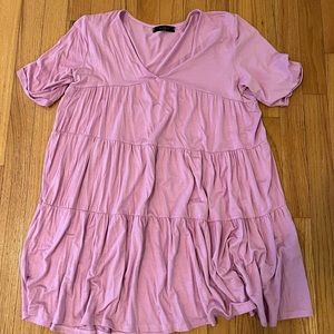 21 Saints Pink Tiered Baby Doll Mini Dress